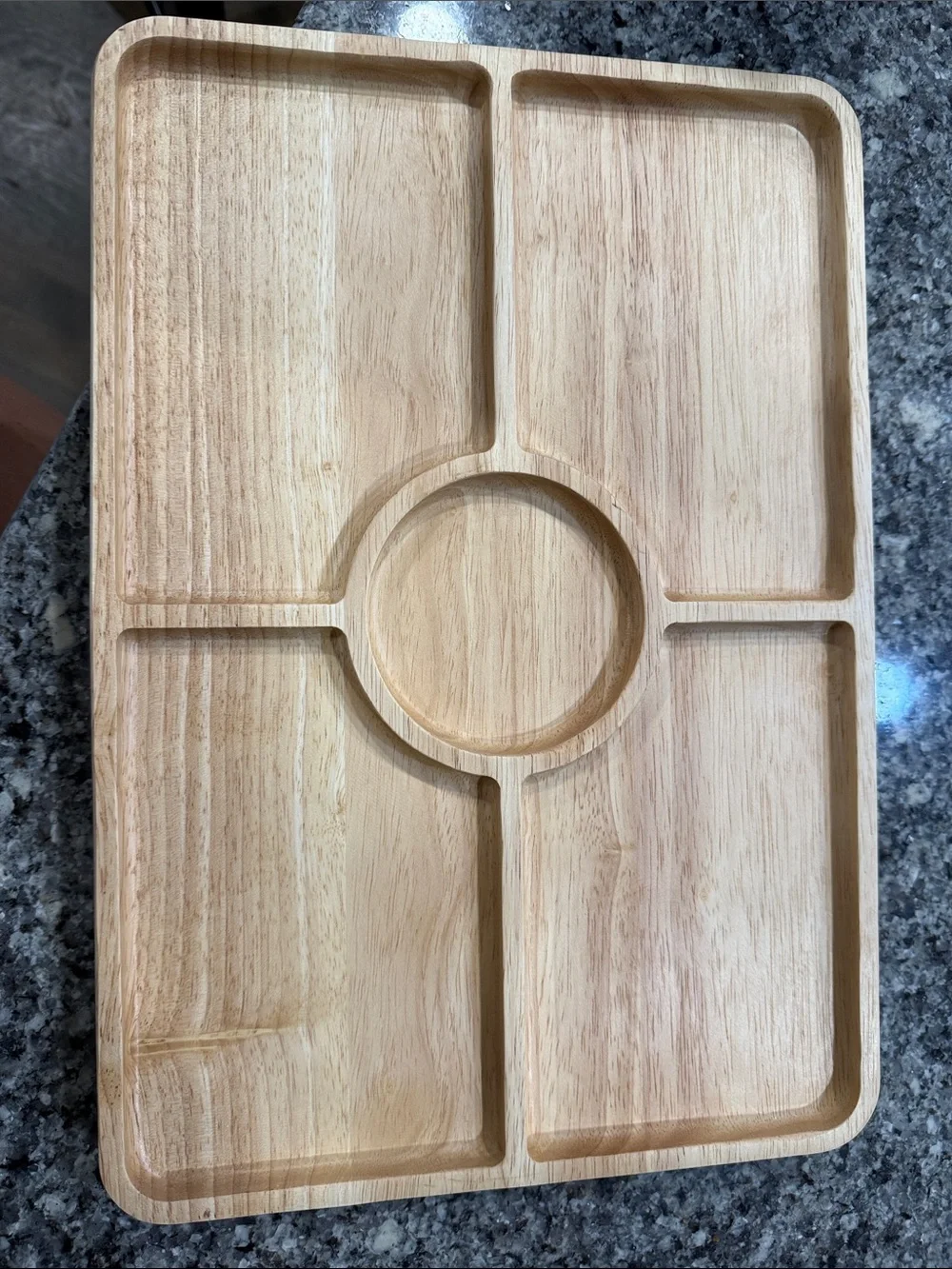Threshold Natural Wood Sectioned Serving Tray